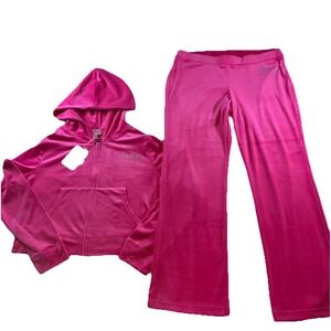 Juicy Couture Pink Party Velour Track Suit Women's Size XL‎ New